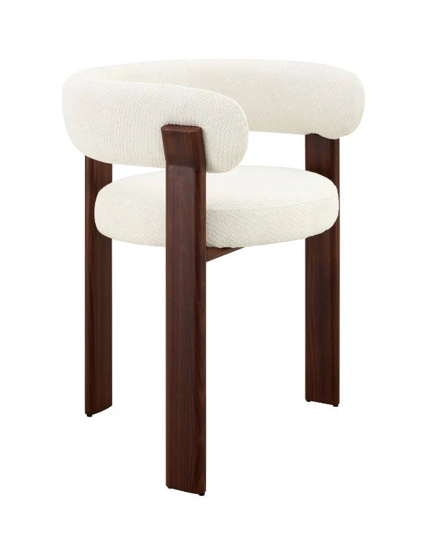 Tavia Stuhl Creme Walnuss