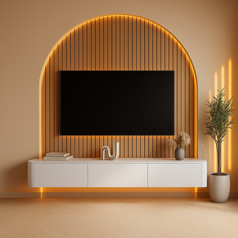 Curved Sideboard Weiß