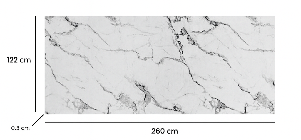 SPC Marmorplatte Matt Luna Grey  260x120x0,3cm