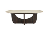 Japandi Couchtisch Torino Travertin Walnuss