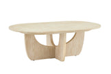 Couchtisch ARMOY Japandi Travertin optik 130 cm