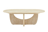 Couchtisch ARMOY Japandi Travertin optik 130 cm