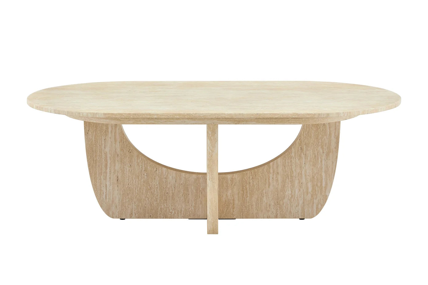 Couchtisch ARMOY Japandi Travertin optik 130 cm
