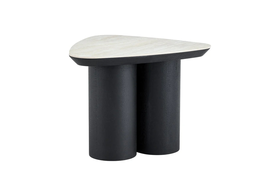 2-in-1 Couchtisch-Set RIMOGNE MDF Keramik Weiß