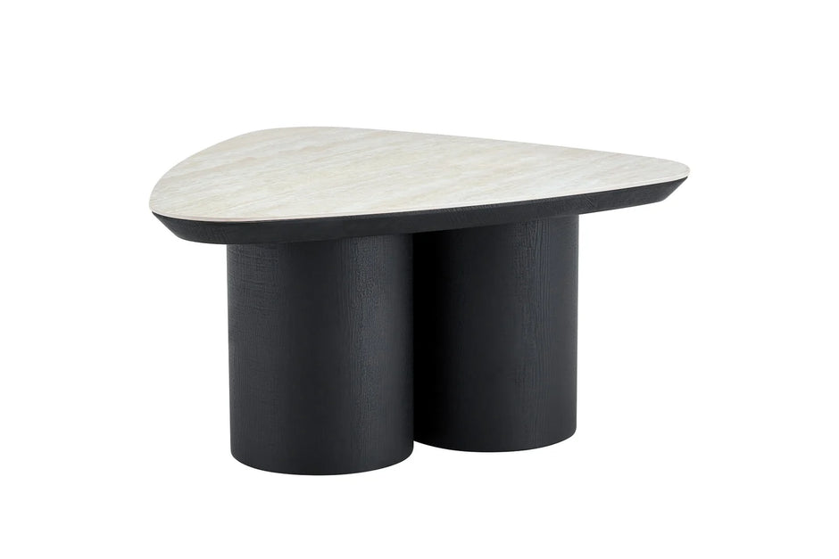 2-in-1 Couchtisch-Set RIMOGNE MDF Keramik Weiß