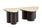 2-in-1 Couchtisch-Set RIMOGNE MDF Keramik Weiß