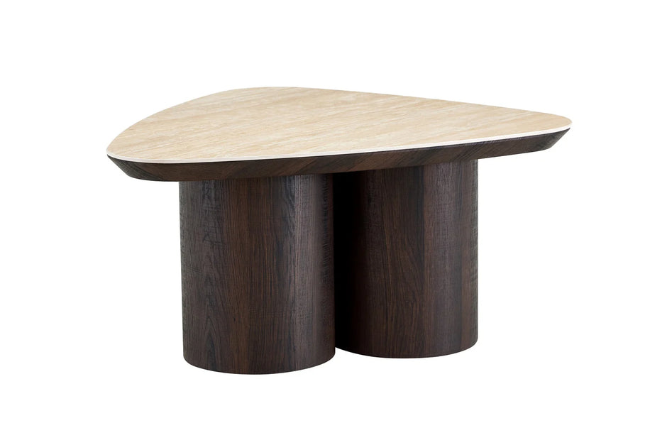 2-in-1 Couchtisch-Set RIMOGNE MDF Keramik Weiß