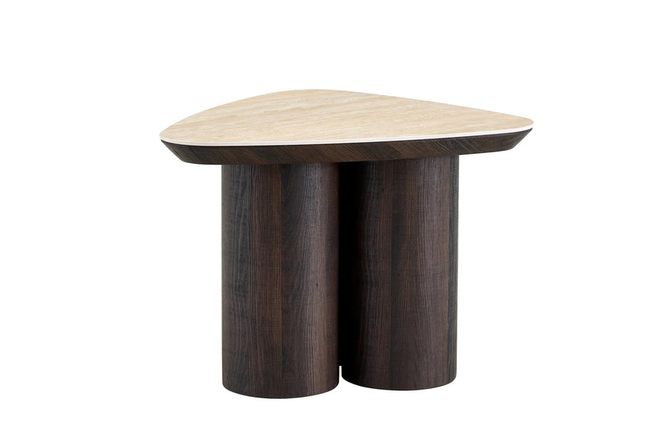 2-in-1 Couchtisch-Set RIMOGNE MDF Keramik Weiß