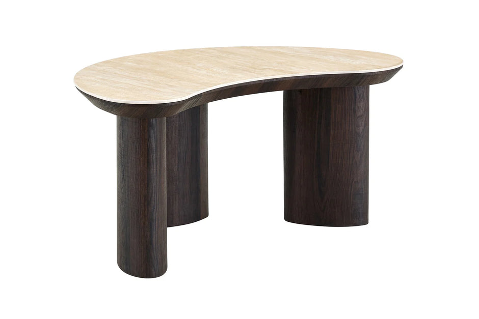 2IN1 Couchtisch-Set CHERON Keramik Travetin Optik