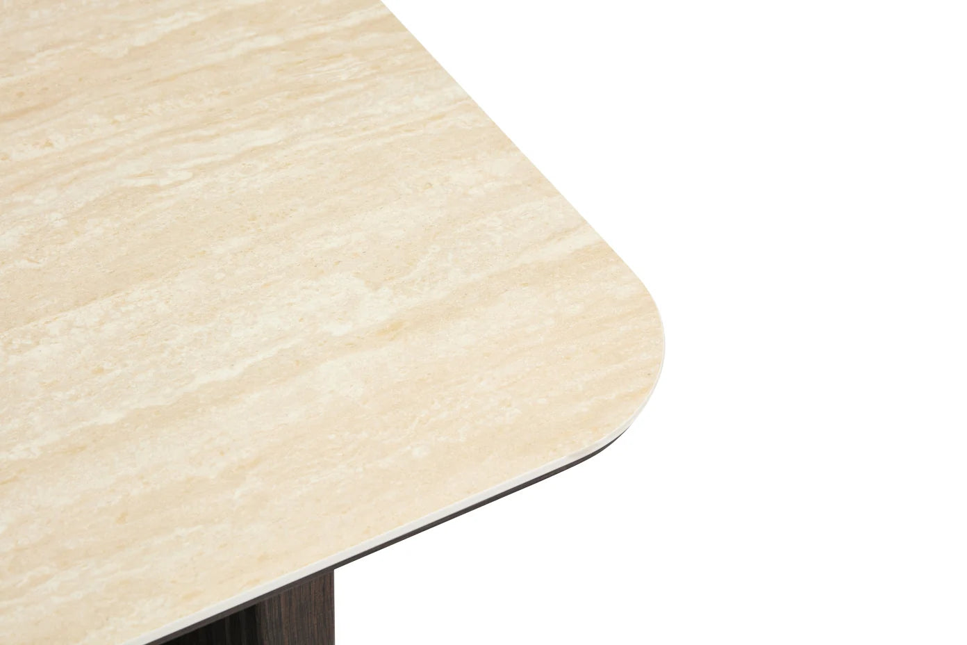 Japandi Couchtisch Marbella Travertin Walnuss 130 cm