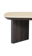 Japandi Couchtisch Torino Travertin Walnuss 90 × 90