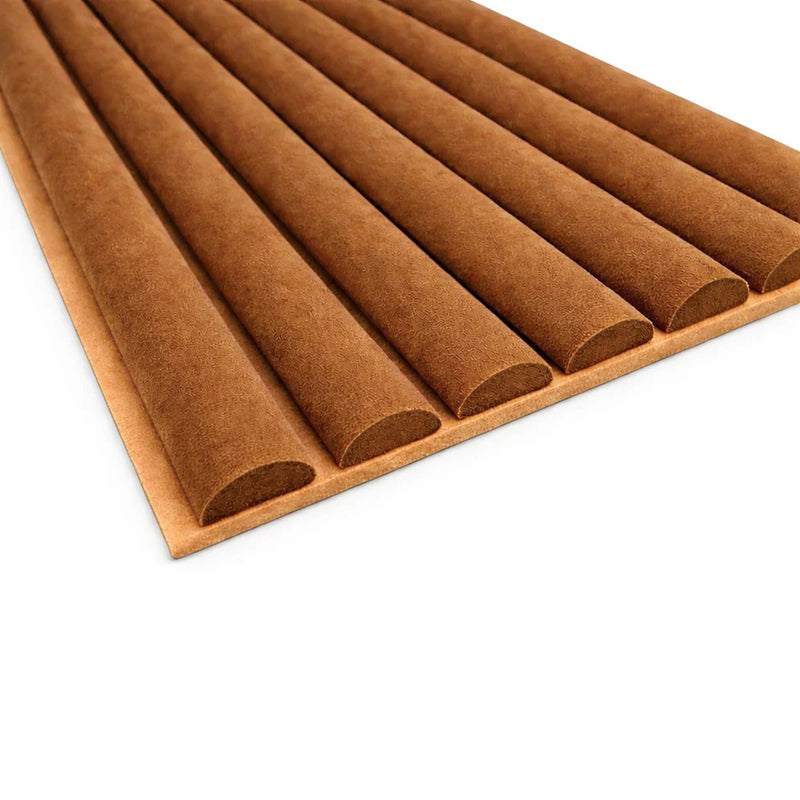 Wildleder Paneele Japandi Cognac 270x60 cm  Akustik Wandpaneele