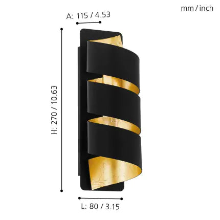 Black Gold Tornado Lampe
