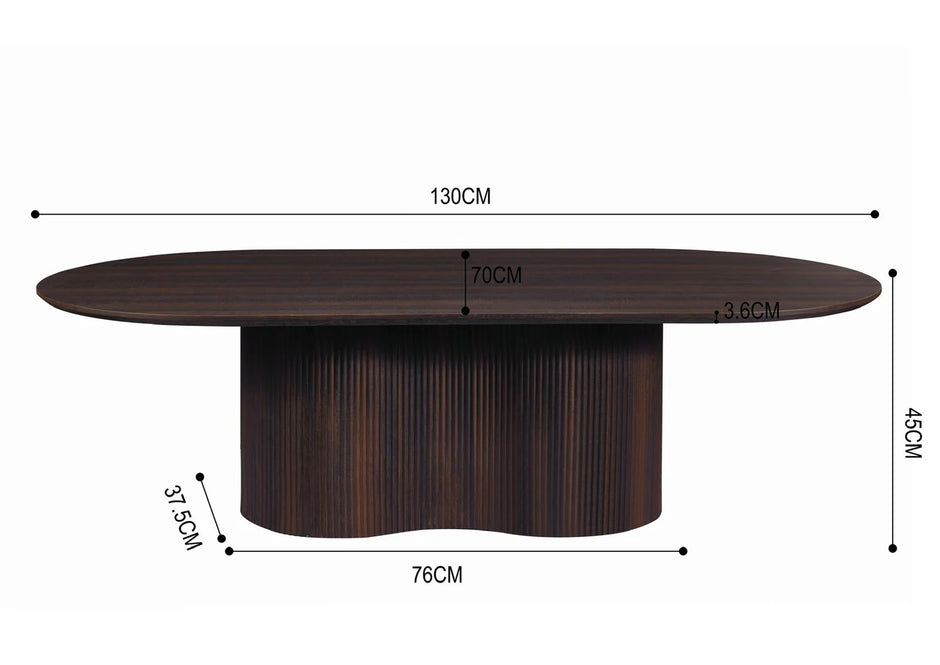 Japandi Couchtisch Duno Walnuss 130 cm