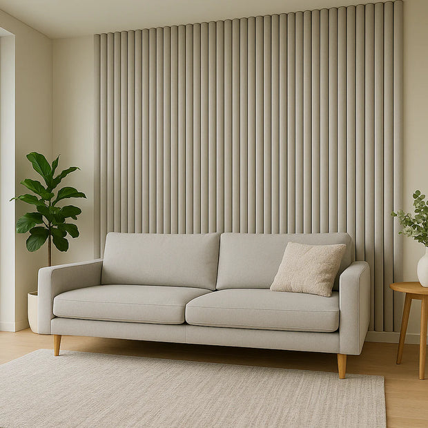 Wildleder Paneele Japandi Beige 280x60 cm  Akustik Wandpaneele