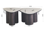 2-in-1 Couchtisch-Set RIMOGNE MDF Keramik Weiß