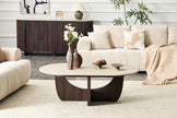Japandi Couchtisch Torino Travertin Walnuss