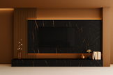 PVC Marmorplatte Hochglanz Schwarz Orange 250x122x0,3cm