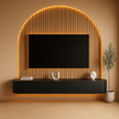 Curved Sideboard Anthrazitschwarz