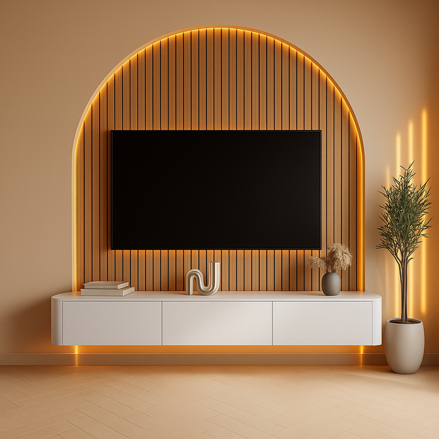 Curved Sideboard Weiß