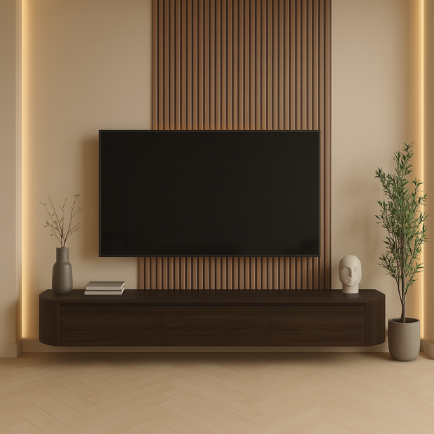 Curved Sideboard Walnuss