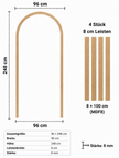Ovale MDF Paneele 96 × 248 cm | Moderne Wandgestaltung