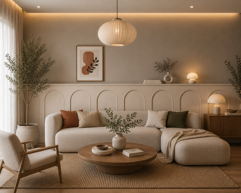Halb Ovale MDF Paneele 54 × 104 cm| Moderne Wandgestaltung