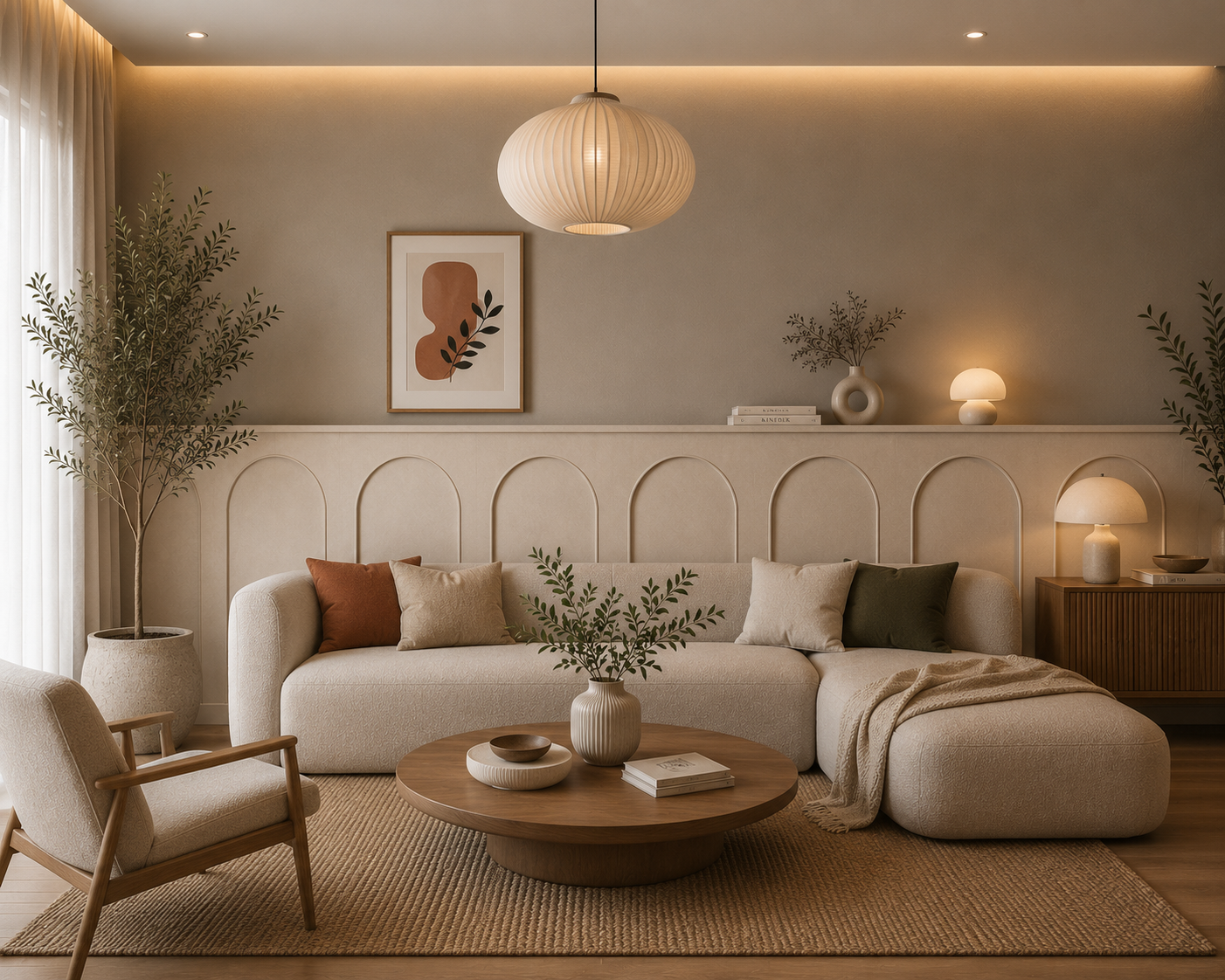 Halb Ovale MDF Paneele 54 × 104 cm| Moderne Wandgestaltung