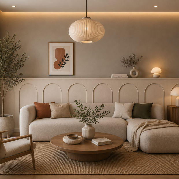Halb Ovale MDF Paneele 54 × 104 cm| Moderne Wandgestaltung