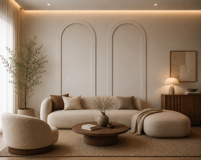 Ovale MDF Paneele 70 x 235 cm | Moderne Wandgestaltung