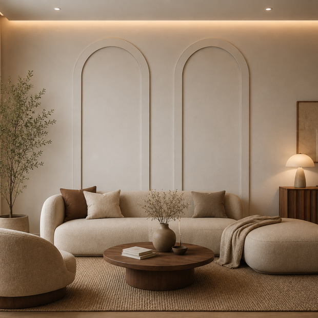 Ovale MDF Paneele 70 x 235 cm | Moderne Wandgestaltung
