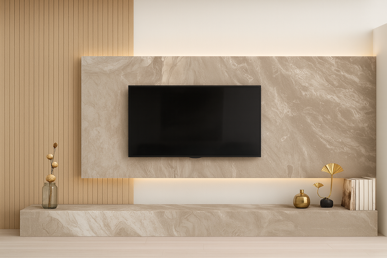 SPC Marmorplatte Matt Tornado Beige  260x120x0,3cm