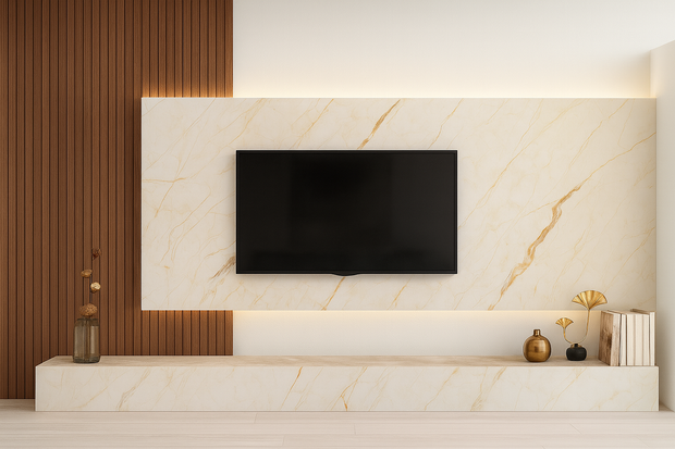 PVC Marmorplatte Hochglanz Capuccino 250x120x0,3cm
