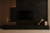PVC Marmorplatte Hochglanz Schwarz-Rosé 250x120x0,3cm