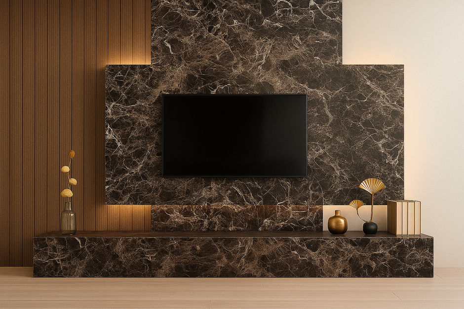 PVC Marmorplatte Hochglanz BrunoMarmo 250x122x0,3cm