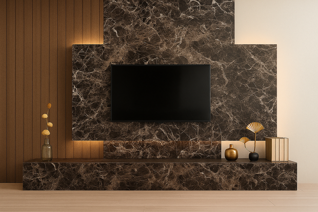 PVC Marmorplatte Hochglanz BrunoMarmo 250x122x0,3cm