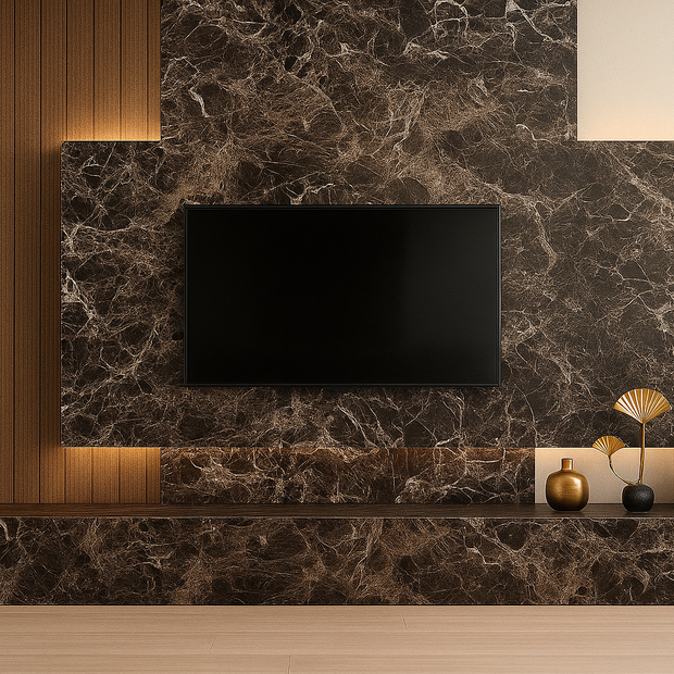 PVC Marmorplatte Hochglanz BrunoMarmo 250x122x0,3cm