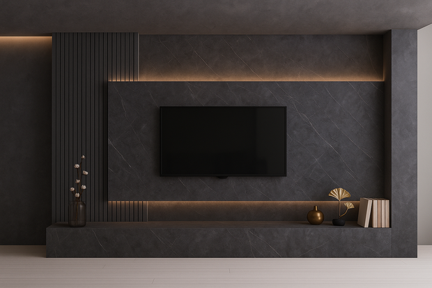 PVC Marmorplatte Hochglanz Metro Grey 250x122x0,3cm