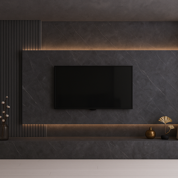 PVC Marmorplatte Hochglanz Metro Grey 250x122x0,3cm