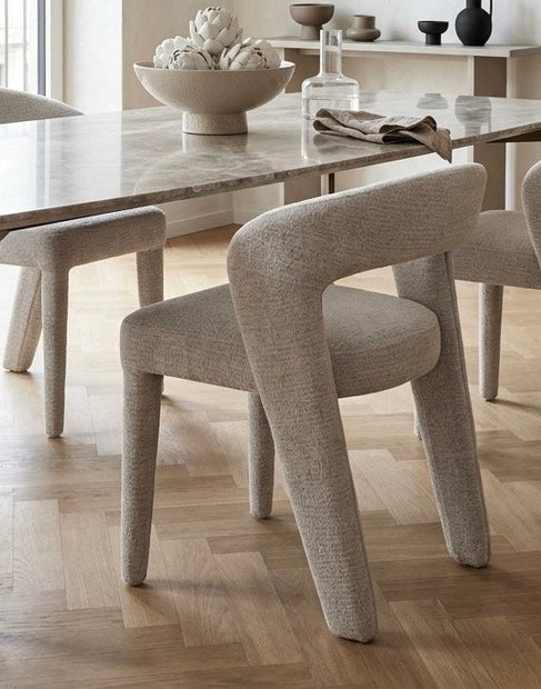 Anduz Bouclé Stone Stuhl