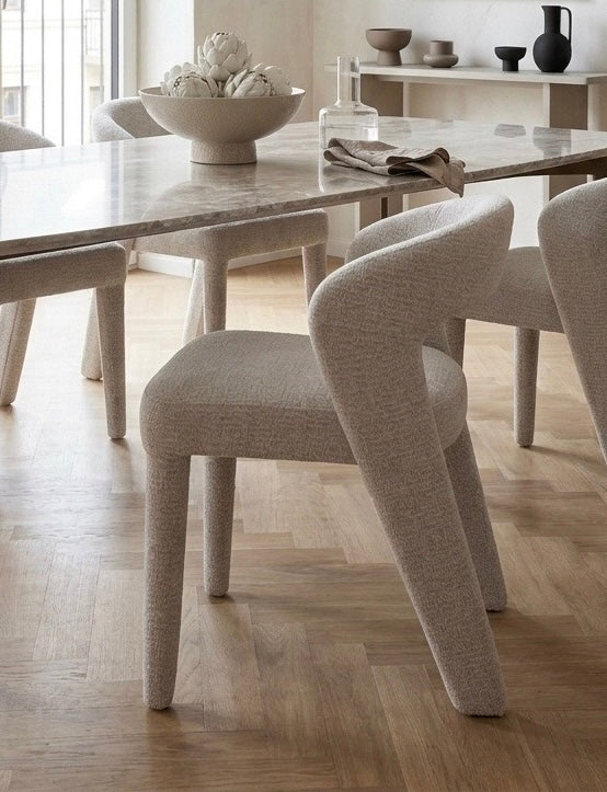 Anduz Bouclé Stone Stuhl