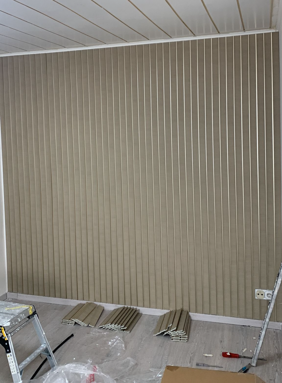 Wandpaneele Beige 270x12 cm Moderne Wandverkleidung Innenbereich