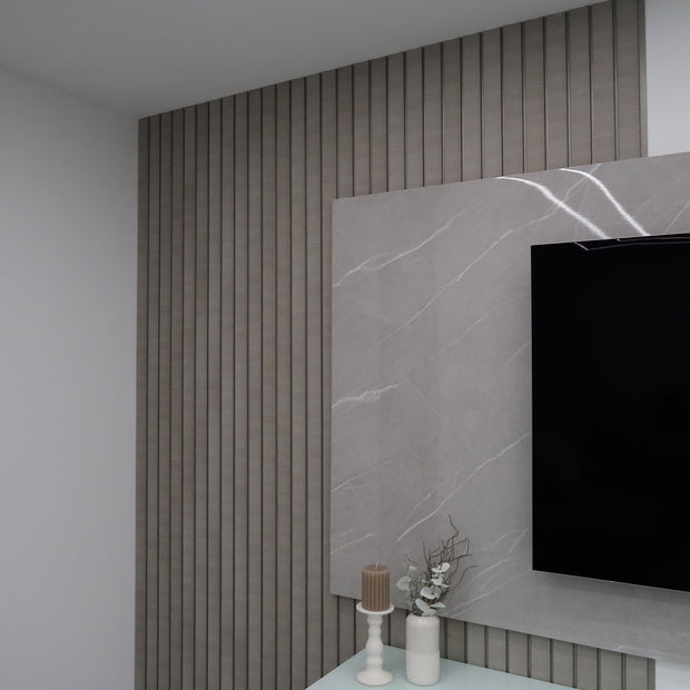 Wandpaneele Grau 270x12 cm Moderne Wandverkleidung Innenbereich