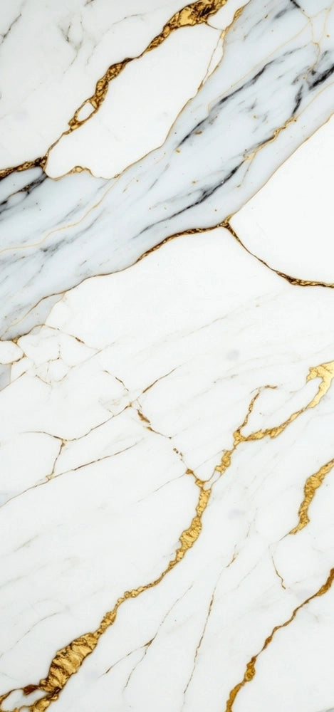 Classic PVC Marmorplatte Hochglanz Gold White 260x122x0,2cm