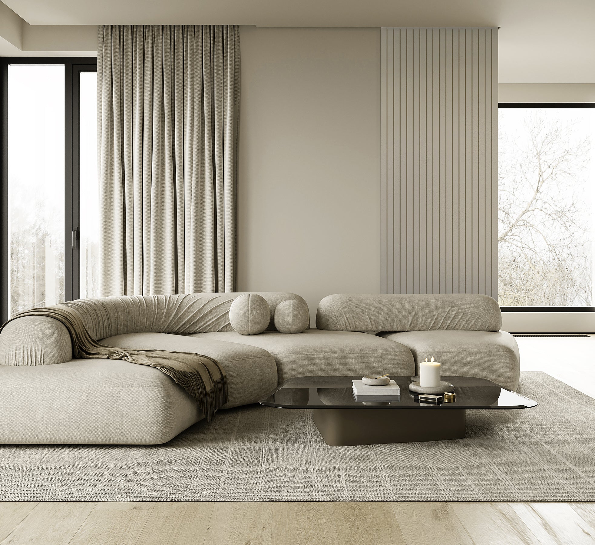 The Rock Paneele Beige 270x25 cm