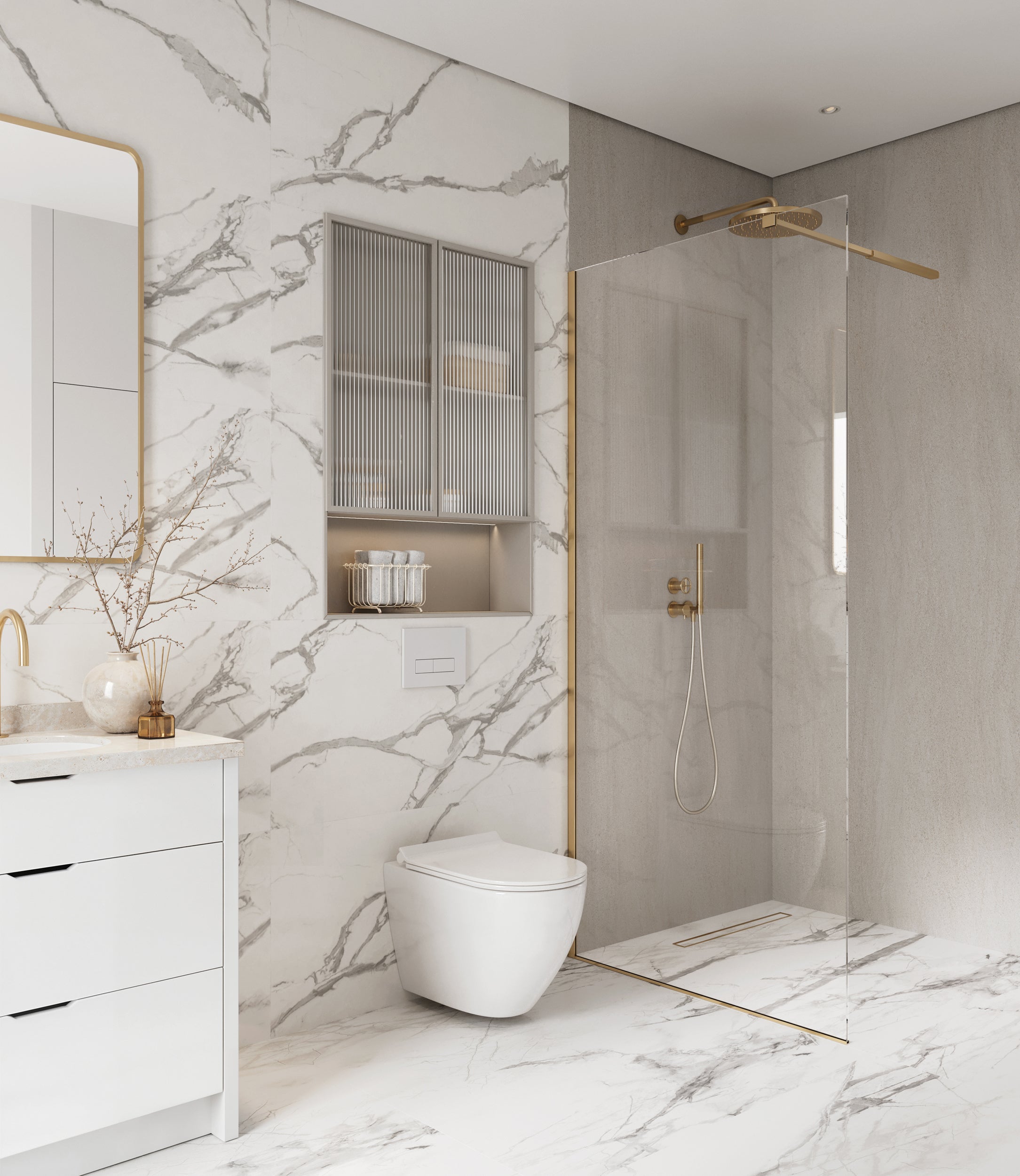 SPC Marmorplatte matt Light Grey 280x110x05 cm