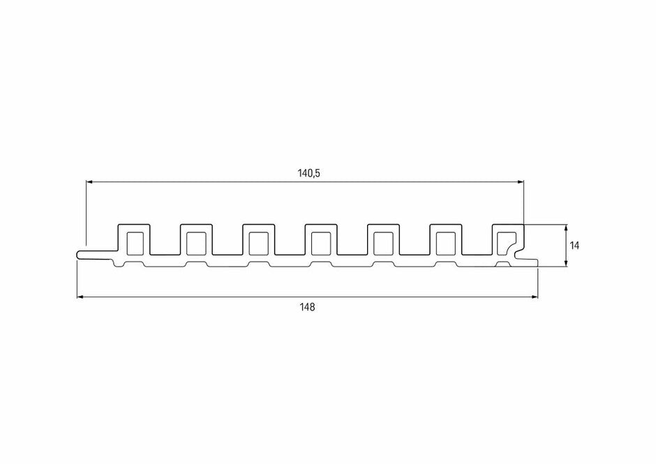MPC Paneel Brushed Steel Lamellenpaneel S 265x14,8 cm