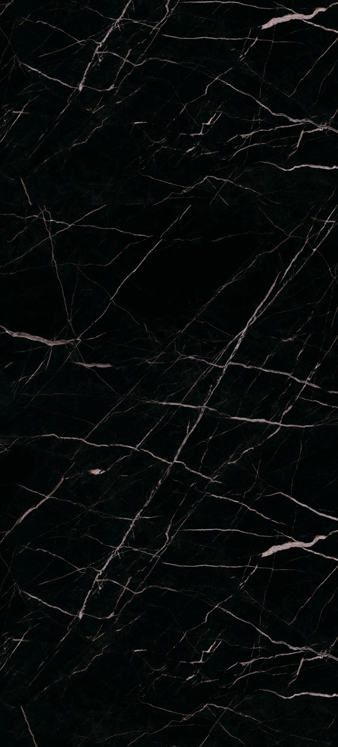 SPC Marmorplatte glänzend Calacatta Black  265x120x0,4cm