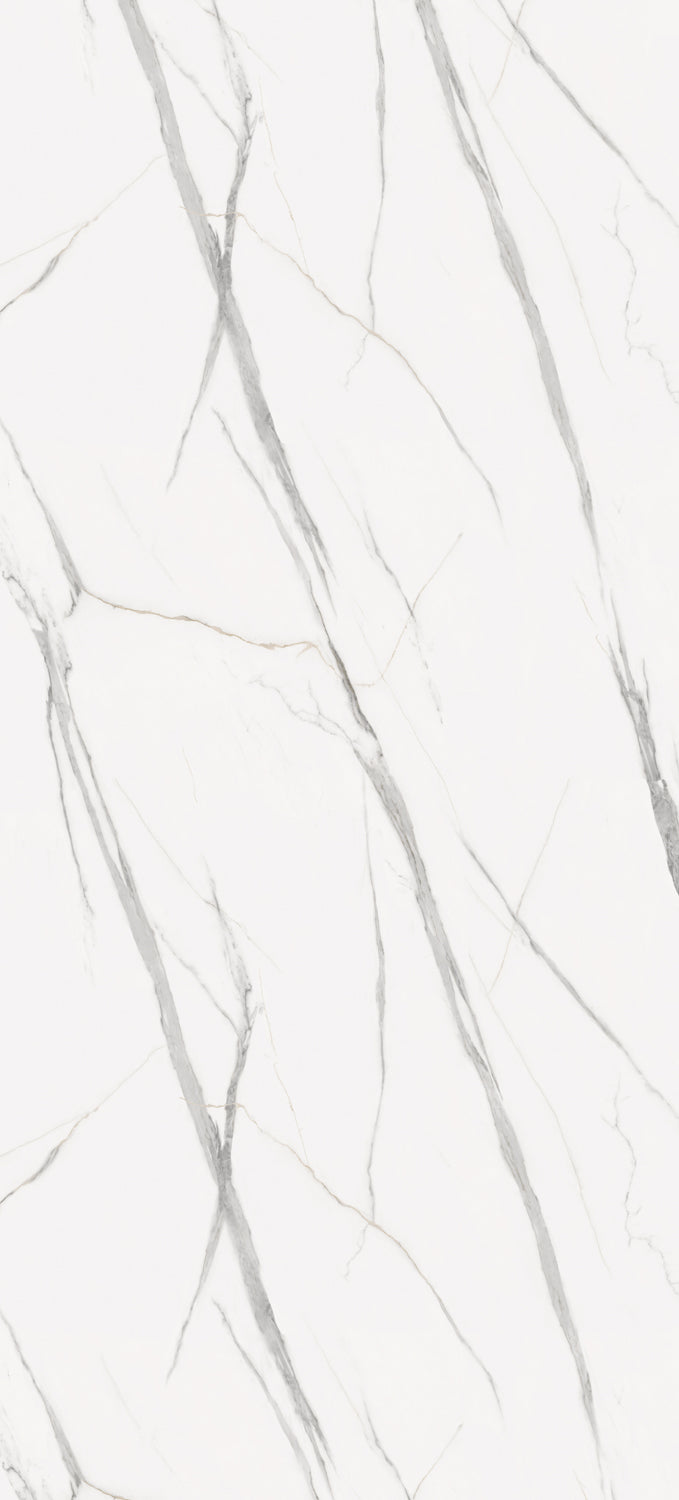 SPC Marmorplatte glänzend Calacatta White  265x120x0,4cm