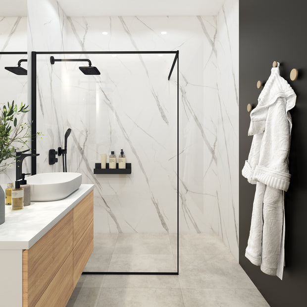 SPC Marmorplatte glänzend Calacatta White  265x120x0,4cm